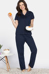 Zivame Cotton Tencel Pyjama Set - Medieval Blue — thumbnail 4
